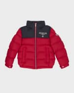 Image 1 of 3: Moncler Boy's Joe Logo-Print Puffer Jacket, Size 4-6