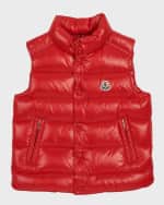 Image 1 of 3: Moncler Kid's Tib Logo Quilted Vest, Size 4-6