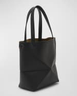 Image 4 of 6: Loewe Puzzle Fold Mini Tote Bag in Shiny Leather
