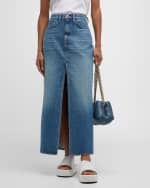 Image 2 of 6: Triarchy Ms Westwood High-Rise Slit Denim Maxi Skirt