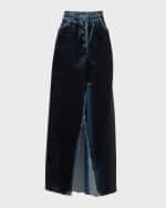 Image 2 of 6: DARKPARK Emma A-Line Denim Maxi Skirt
