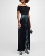 Image 5 of 6: DARKPARK Emma A-Line Denim Maxi Skirt