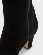 Image 5 of 5: Manolo Blahnik Pitana Suede Block-Heel Knee Boots