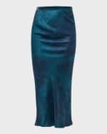 Image 2 of 6: Mes Demoiselles Simeo Printed Silk Pencil Midi Skirt