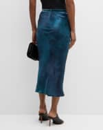 Image 4 of 6: Mes Demoiselles Simeo Printed Silk Pencil Midi Skirt