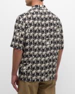 Image 3 of 6: Palm Angels Men's Dripping Palms Camp Shirt