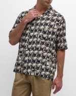 Image 4 of 6: Palm Angels Men's Dripping Palms Camp Shirt