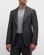Image 3 of 6: Canali Men's Solid Wool Tic Suit