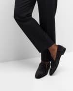 Image 2 of 6: Versace Men's Croc-Stamped Loafers