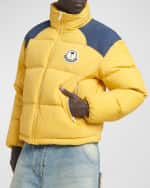 Image 4 of 6: Moncler Genius Moncler x Palm Angels Men's Nevis Contrast-Yoke Puffer Jacket