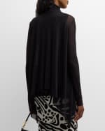 Image 4 of 6: Fuzzi Open-Front Tulle Handkerchief Cardigan