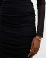 Image 5 of 5: Fuzzi Ruched Tulle Pencil Midi Skirt