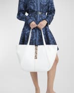 Image 3 of 6: Versace Greca Goddess Large Calfskin Tote Bag