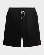 Image 1 of 2: Ralph Lauren Childrenswear Kid's Embroidered Pony Fleece Shorts, Size S-XL