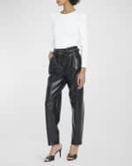 Image 2 of 6: Veronica Beard Britney Cotton Long Puff-Sleeve Top