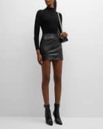 Image 5 of 6: ZEYNEP ARCAY Curve-Hem Leather Mini Skirt