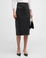 Image 2 of 6: Enza Costa Soft Vegan Leather Pencil Skirt