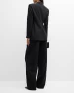 Image 5 of 6: Salon 1884 Emin Strong-Shoulder Double-Breasted Blazer Jacket