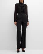 Image 5 of 6: Salon 1884 Terese Mid-Rise Bootcut Crepe Pants