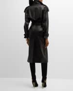 Image 4 of 6: Salon 1884 Filippa Belted Leather Long Trench Coat