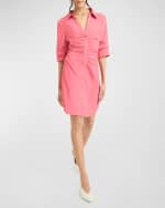Image 1 of 4: Cinq a Sept Elina Ruched Button-Front Mini Dress