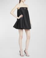 Image 2 of 6: Versace Sculptural Pleated Strapless Mini Dress