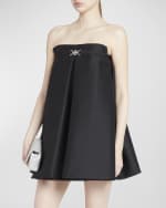 Image 5 of 6: Versace Sculptural Pleated Strapless Mini Dress