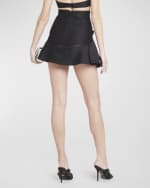 Image 4 of 6: Versace Sculptural Wool Mini Skirt with Medusa Detail