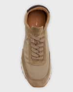 Image 5 of 5: THE ROW Owen Nylon Suede Runner Sneakers
