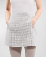 Image 6 of 7: Theory Checked High-Waist Mini Skirt