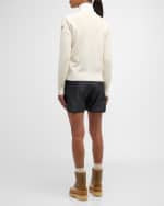 Image 4 of 6: Moncler Zip-Up Wool Cardigan with Puffer Front
