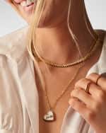 Image 2 of 4: BaubleBar 18K Gold-Plated Custom Reversible Heart Necklace
