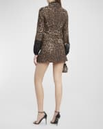 Image 4 of 6: Dolce&Gabbana Leopard Print Jacquard Wool Short Jacket