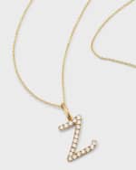 Image 3 of 3: Sydney Evan 14k Diamond Pave Initial Necklace