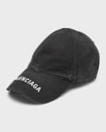 Image 1 of 3: Balenciaga Men's Balenciaga Distressed Denim Baseball Cap