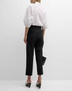 Image 3 of 6: Dice Kayek Pintuck Slim-Leg Ankle Trousers