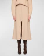Image 1 of 3: CLEA Marloe Boiled Wool Knit Midi Skirt