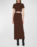 Image 4 of 4: CLEA Tilda Scallop-Trim Knit Midi Skirt