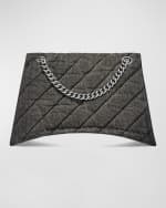 Image 2 of 2: Balenciaga Crush Quilted Denim Chain Shoulder Bag