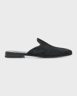 Image 1 of 5: Manolo Blahnik Men's Mario Calf Hair Mule Slippers
