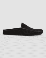Image 1 of 6: Manolo Blahnik Men's Crawford Suede Mules