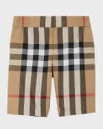 Image 4 of 4: Burberry Boy's Halford Check-Print Shorts, Size 3-14