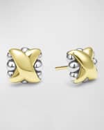 Image 4 of 5: LAGOS Embrace Sterling Silver and 18K Gold X Stud Earrings, 8mm