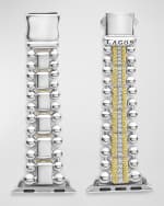 Image 4 of 5: LAGOS Smart Caviar Two-Tone Sterling Silver and 18k Gold Diamond 38mm Apple Watch Bracelet, Size 7