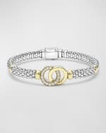Image 1 of 5: LAGOS Sterling Silver and 18K Signature Caviar Bracelet, 6mm