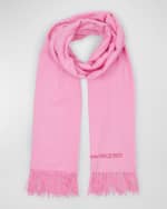 Image 2 of 4: Alexander McQueen Embroidered Logo Cashmere Scarf