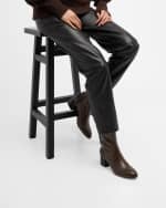 Image 2 of 6: Stuart Weitzman Leather Zip Ankle Booties