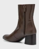 Image 3 of 6: Stuart Weitzman Leather Zip Ankle Booties