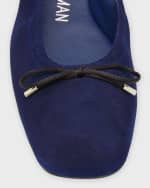 Image 4 of 6: Stuart Weitzman Bardot Suede Bow Ballerina Flats