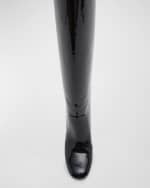 Image 5 of 5: Saint Laurent Who Patent Block-Heel Knee Boots